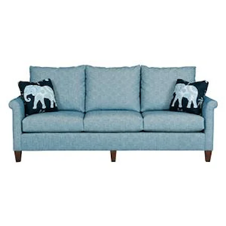 Customizable Grand Sofa with Sock Arms and Wood Legs